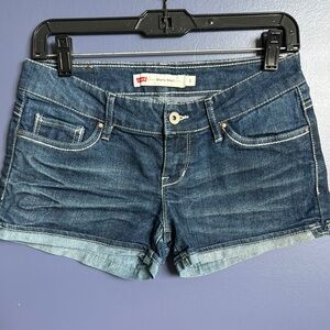 Levi's Blue Jean Shorts Distressed Style